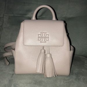Tory Burch Thea Mini Gray Leather Backpack